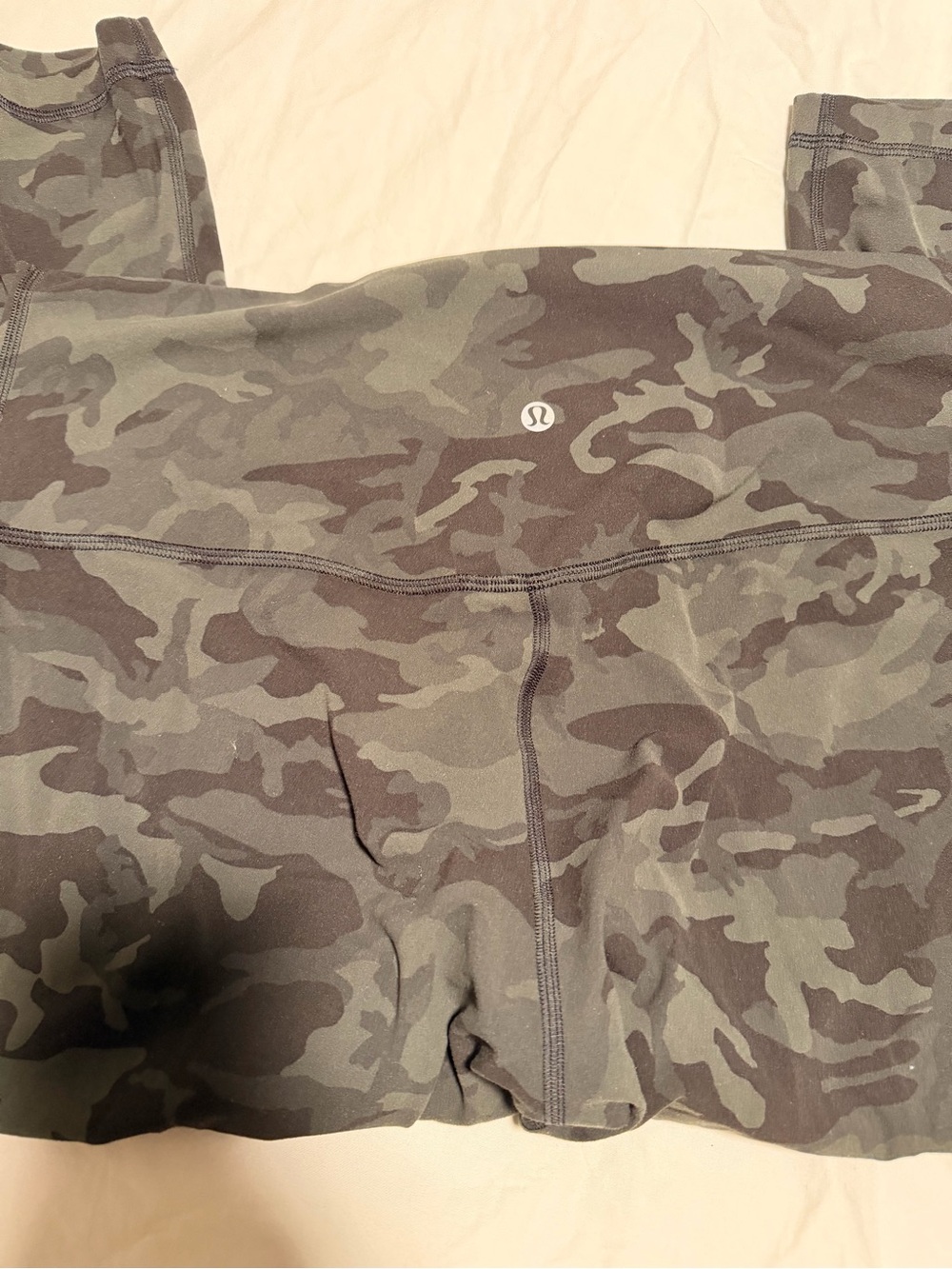 lululemon camo Performance capri legging- Olive Green
